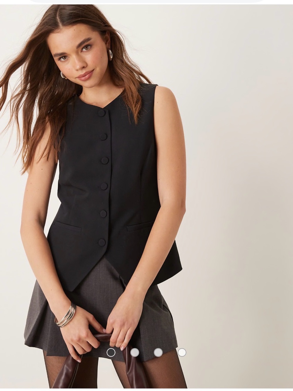 Abercrombie & Fitch high neck tailored vest in black large